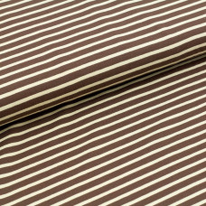 Streifen braun beige Stoffonkel Bio-Stretchjersey 40 cm Reststück