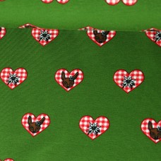 Bavarian Heart grün/rot 140 cm Reststück