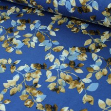 Leaves blau Jersey 100 cm Reststück